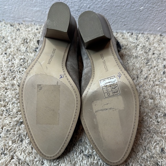 Michael Kors Walden Light Mushroom Suede/Leather Booties sz 9M - Picture 13 of 13